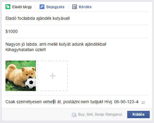 facebook csoport termék eladása funkció 3