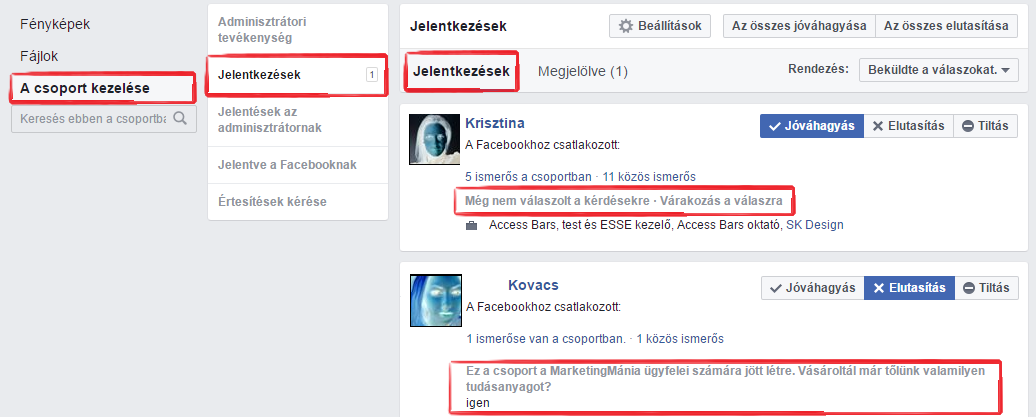 függőben lévő opciók